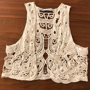 Boho crocheted Zara cropped vest